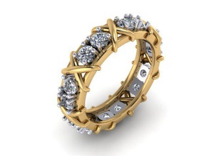 Schmuck ring Hochzeit 3dm detaillierte diamond engagement weiblich gold Juwel photoreal platin bedruckbar ist Ringe Silber stl Stein vray 3d print model - Mito3D