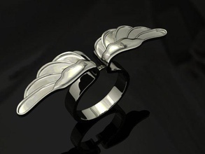 mücevher yüzük kanat cad ayrıntılı elmas nişan kadın altın takı ağır yazdırılabilir Gümüş taş düğün beyaz 3d print model - Mito3D