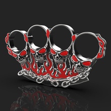 jewelry 3d badass gothic skull ring pair design model print in rings 3dexport punk hippie vampire mma silver stainless steel 3d print model - Mito3D