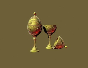 gioielleria scatola uovo ebreo Pasqua cassetta Khokhloma celebrazione sorpresa oro rubino diamante argento Domenica faberge bigiotteria 3d print model - Mito3D