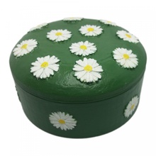 jewelry box embossed daisies jewerly personalized daisy customizable 3d print model - Mito3D