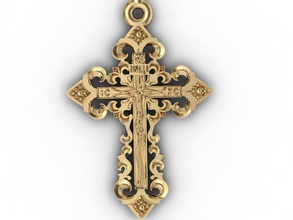 jewelry cross chew christian enamel gold jewel jewelery molar pendants printable religiou-object sapphire silver 3d print model - Mito3D