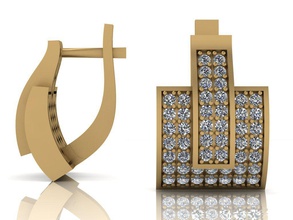 jewelry earrings 3d print model gold silver printable fashion diamonds jewellery 3d print model - Mito3D