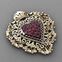 des bijoux de coeur cœur la mode ruby or d'argent rhino 3dm stl 3d print model - Mito3D