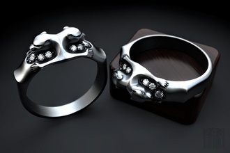 joyería de la pantera anillo oro plata cat joya el diamante gema piedras 3d modelo cnc stl obj impresión imprimible estilo moda 3d print model - Mito3D