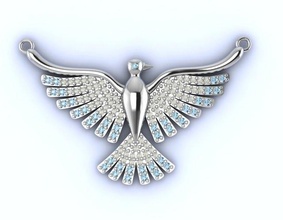 takı kolye güvercin pendant necklace altın gümüş taşlar 3d print model - Mito3D