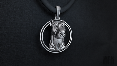 jewelry pit bull pendant 3d print model in pendants 3dexport gold silver dog suspension decoration organics animal sculpt luxury design jewellery wax printable style fashion 3d print model - Mito3D