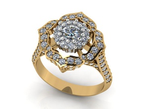 jewelry ring 3d print model gold silver printable fashion diamonds jewellery 3d print model - Mito3D