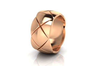 gioielleria squillare 3d stampa modello in anelli 3dexport oro argento stampabile moda noce cocco chanel 3d print model - Mito3D