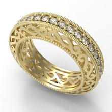 jewelry ring 3d print model gold silver printable fashion diamomd jewellery 3d print model - Mito3D