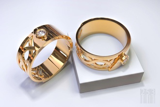 bijoux bague motif de diamant joyau l'anneau modèle le stl obj imprimée la cnc cire imprimable style les pierres précieuses signes extérieurs or d'argent 3d print model - Mito3D