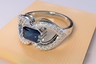 anello gioielli in pietre dure di lusso le gemma la cera stampabile stampa i diamanti sesso femminile signore cnc stl obj 3d print model - Mito3D