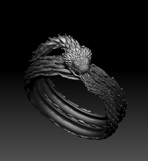 bijoux vipère bague anneaux or argent bijou sterling imprimable mode Uroboros serpent élégant 3dmodel 3dprint 3d print model - Mito3D