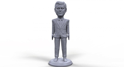 jfk stylized high quality 3d printable miniature print model in sculpture 3dexport man figurine statue kennedy usa politician people board-game art toy american tabletop human 3d print model - Mito3D