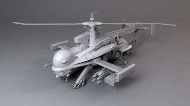jigabachi ghost shell anime scifi sci-fi aircraft helicopter 3d print model - Mito3D