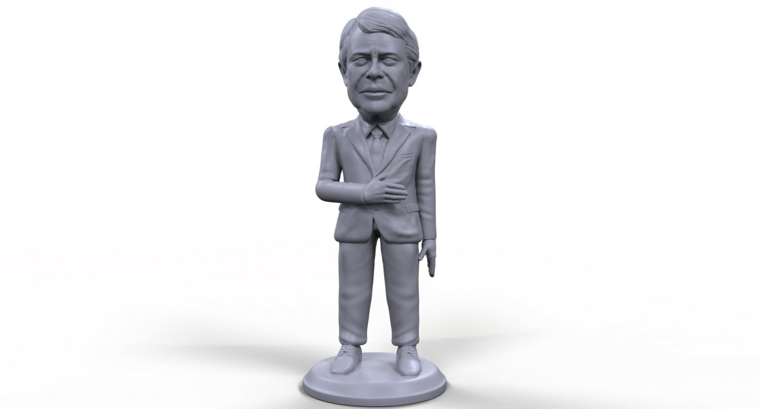 jimmy fuhrmann stilisiert qualität 3d druckbar miniatur drucken modell tafel spiele 3dexport jimmy carter präsident politiker politisch skulptur board game usa tischplatte spielzeug amerikanisch historisch 3D print model - Mito3D