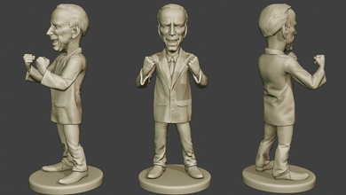 joe biden euphoric meme miniature figure man sculpture 3dprint printer figurine brake meme stand american caricature politician joe biden finger grandfather