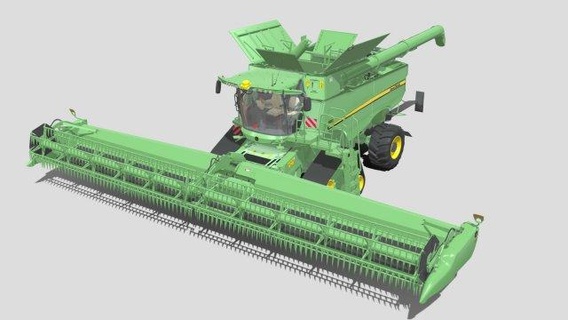 John Deere combina s600 Series 3d modelo pesado equipamento Fazenda agricultura semente 3d print model - Mito3D