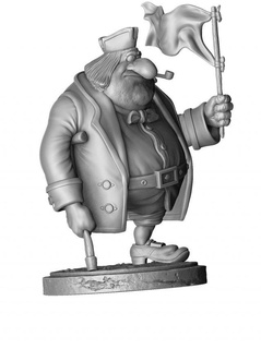 John gümüş 3d Yazdır stl adam hazine ada Kaptan çakmaktaşı Robert Louis Stevenson sırık jambon jim Hawkins efendi Trelawney 3d print model - Mito3D