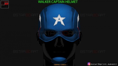 John andador capitão América capacete Alto qualidade modelo maravilha histórias quadrinhos merica Jonathan mascarar boné us agente escudo homem Ferro 3d print model - Mito3D