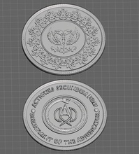 juan mecha medallón 3d impresión modelo in monedas insignias 3dexport johnwick parabellum johnwick3 3d print model - Mito3D