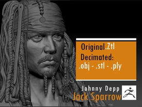 johnny depp jack sparrow - pirates of caribbean 3d print model in man 3dexport disney ship sea pirate ocean davi jones 3d print model - Mito3D