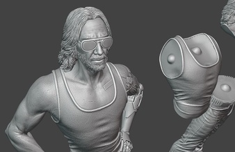 johnny mano plata cyberpunk 2077 3d impresión modelo in hombre 3dexport 3d print model - Mito3D