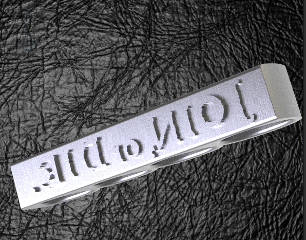 rejoignez mourir timbre ur visage édition 4 doigts mens de l'anneau états-unis l'amérique 3D print model - Mito3D
