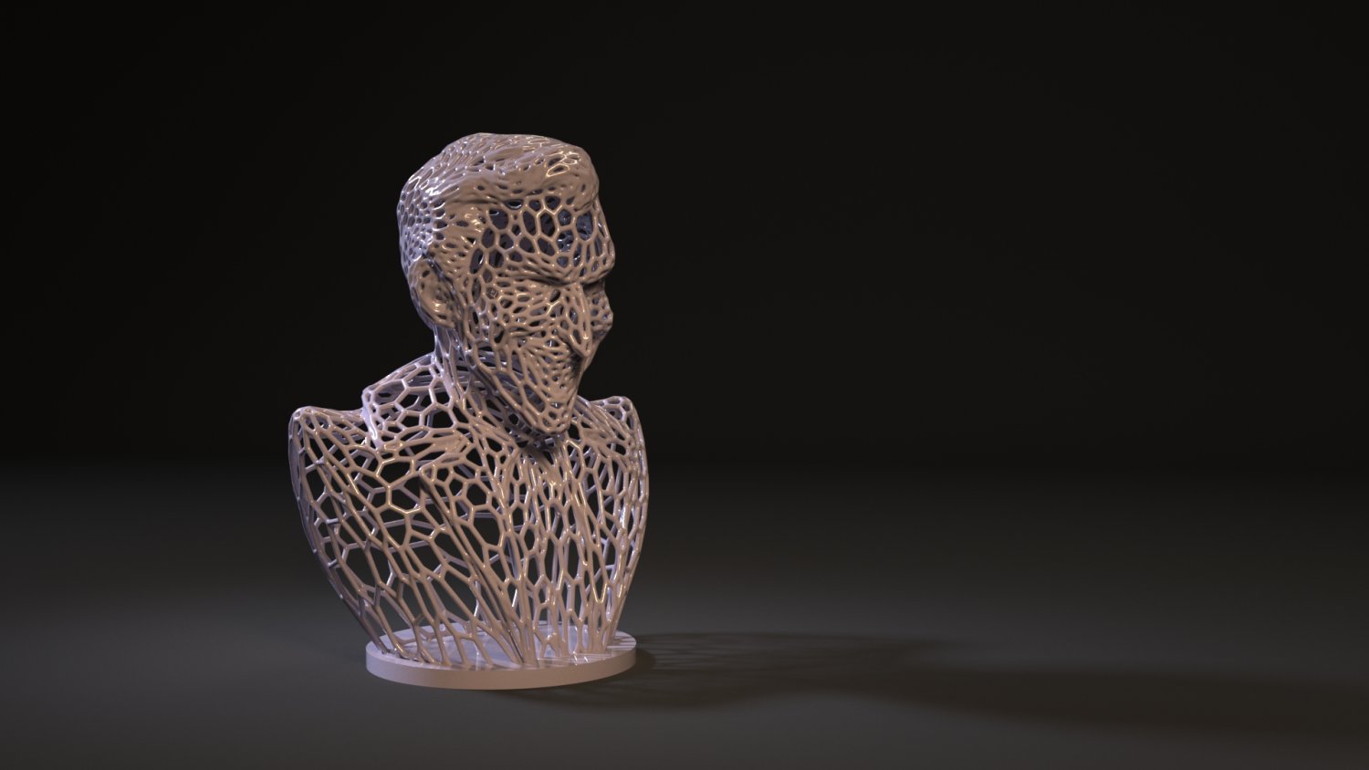 joker voronoi bust sculpture statue art medium 3d printing 3dprinting statuette geometric shape 3D print model - Mito3D