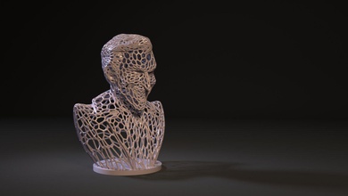 joker de voronoi el busto escultura la estatua art medio 3d impresión 3dprinting estatuilla geométricas forma 3d print model - Mito3D