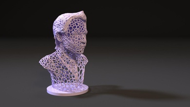 joker de voronoi 3d la impresión 3dprinting estatua geometría escultura art medio ficción 3d print model - Mito3D