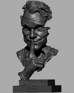 joker buste homme sculpture art dc batman geek figure scélérat collectionner stylisé illustration statue figurines portrait rétro sculptures miniatures 3d print model - Mito3D