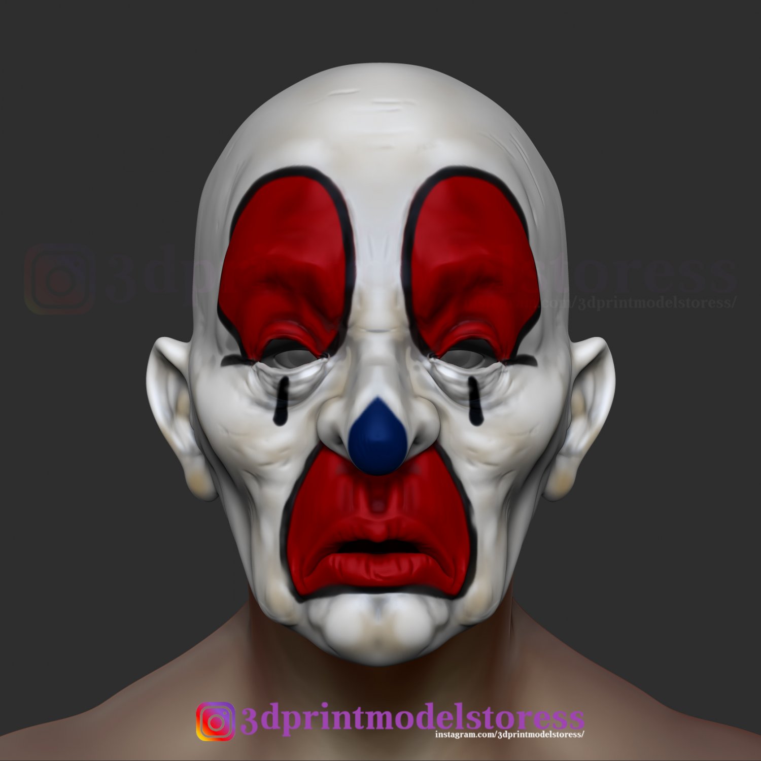 joker henchmen dark knight clown mask dark-knight henchmen-dark-knight batmanvsuperman deathstroke redhood-helmet helmet horror scare anime comic-costume cosplay bank-clown-mask joker-clown-mask henchmen-clown-joker 3D print model - Mito3D
