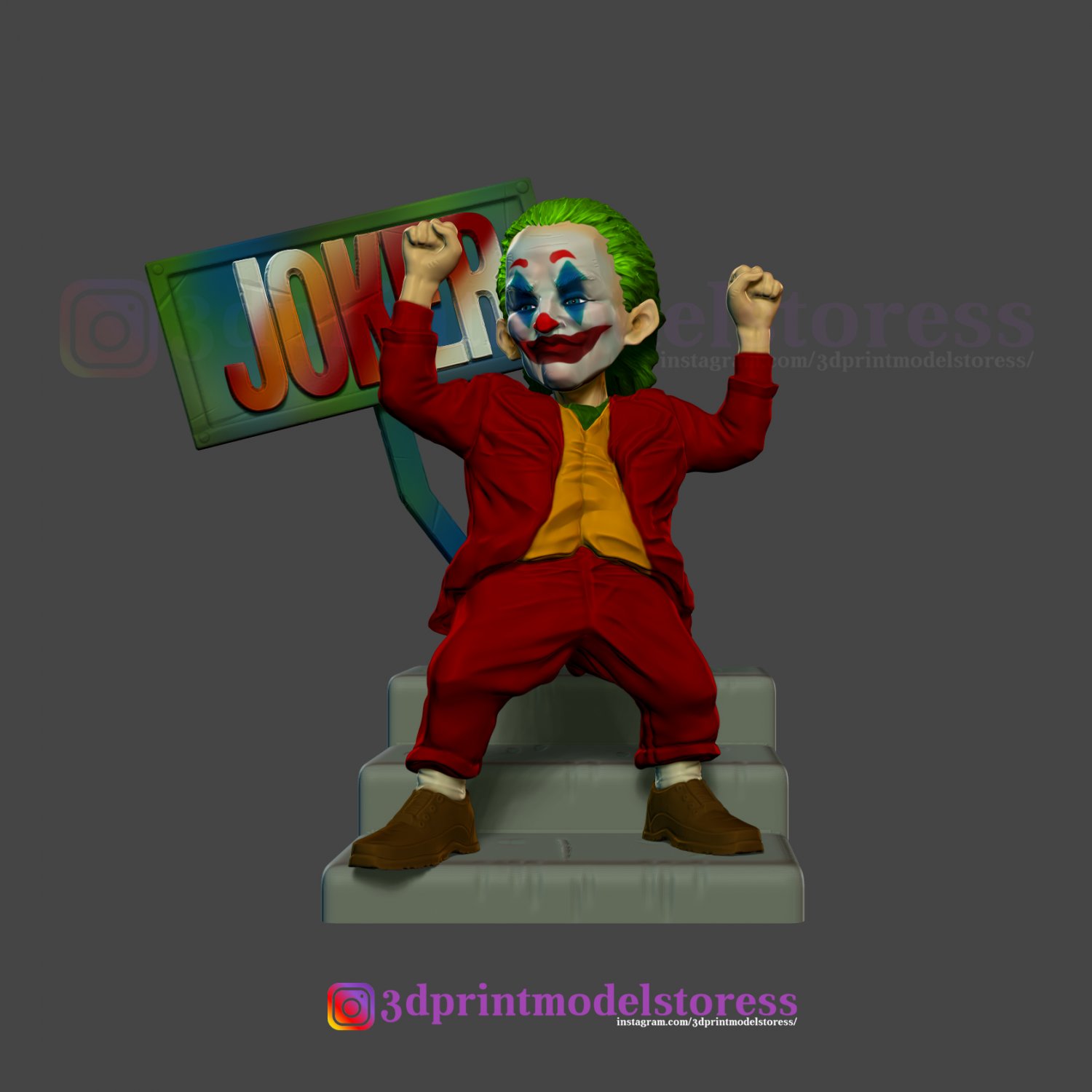 joker stylized statue movie dc comic 3d print model in figurines 3dexport joker-movie joker-2019 joker-and-batman batman batman-dark-knight anime dc-comic joker-dc-comic joker-joker joaquin phoenix joker-joaquin redhood marvel 3D print model - Mito3D