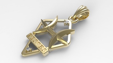 jpendant10 Fische Anhänger Diamanten Schmuck gold sterling Silber stl design 3d zodiac sign bedruckbar ist kostbar Horoskop gem - Anhänger-Halskette astrologische-Zeichen 3d print model - Mito3D