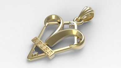 jpendant6 koç 3d yazdır model in kolye 3dexport elmaslar takı altın sterlin gümüş stl tasarım zodyak işaret yazdırılabilir değerli burçlar mücevher pendant necklace astrological sign 3d print model - Mito3D