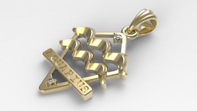jpendant9 kova 3d yazdır model in kolye 3dexport elmaslar takı altın sterlin gümüş stl tasarım zodyak işaret yazdırılabilir değerli burçlar mücevher pendant necklace astrological sign 3d print model - Mito3D