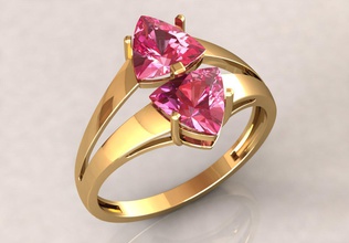 jring2 ring Diamanten rubies Saphiren Smaragde engagement Hochzeit Schmuck gold sterling Silber stl design 3d print model - Mito3D