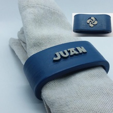 juan 3d napkin ring personalized names 3d print model - Mito3D