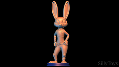 judy hopps - zootopia 3d print model in animals 3dexport nick wild disney pixar bunny lola rabbit furry female anthro hop cop police badge sillytoys zoo 3d print model - Mito3D