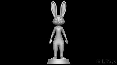 Judy hoppalar gündelik kıyafet zootopya tavşan Lola Disney Nick Wilde polis kadın kürklü antro Yazdır 3d print model - Mito3D