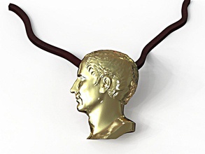 jules césar pendentif bijoux rome julius cesar 3d print model - Mito3D