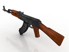 junaid shakoor ak-47 3d model in combat 3dexport ak shooter pistol game 3d print model - Mito3D