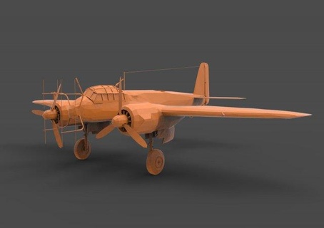 junkers ju 88 véhicule avion combattant perspectivex militaire modèle nuit nez peau 3d series métal guerre ii Seconde Guerre mondiale 3d print model - Mito3D