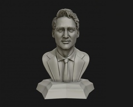 justin trudeau 3d retrato Listo impresión modelo escultura Arte estatua personas figurilla esculturas 3d print model - Mito3D