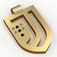 juventus kolye 7 taşlar mücevher takı moda stil Komiser juve futbol spor 3d print model - Mito3D