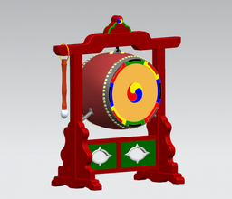 jwa go tambor Coréia coreano Joseon dinastia rei música instrumento sjh tradicional miniatura buk 3d print model - Mito3D