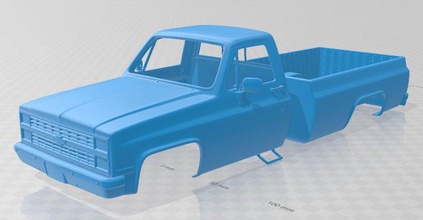 k10 silverado 1984 druckbar körper wagen 3d drucken modell automobil 3dexport slot scalextric tamiya rc miniz hobby mikro crawler 3d print model - Mito3D