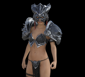 cuadros fantasía mujer guerrero armadura 3d print model - Mito3D