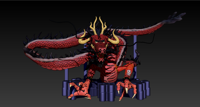 kaido in dragon form anime 3d print model monsters & creatures 3dexport 3dprinting creature figurines horns japan kuina luffy miniatures onepiece ornament wano 3d print model - Mito3D